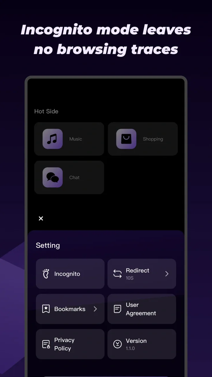 Incognito mode leaves no browsing traces